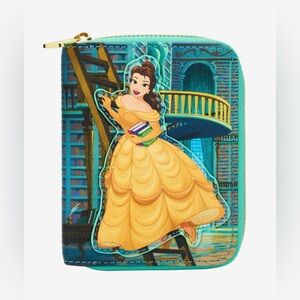NWT Loungefly Disney Beauty & the Beast Belle library zip around wallet